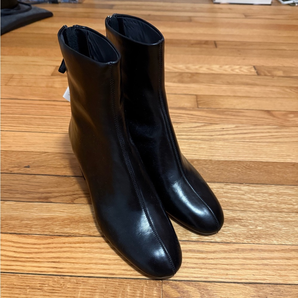 Mango Sleek Leather Ankle Boots NWT Size 9
